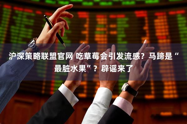 沪深策略联盟官网 吃草莓会引发流感？马蹄是“最脏水果”？辟谣来了