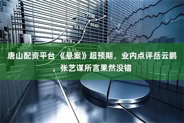 唐山配资平台 《悬案》超预期，业内点评岳云鹏，张艺谋所言果然没错